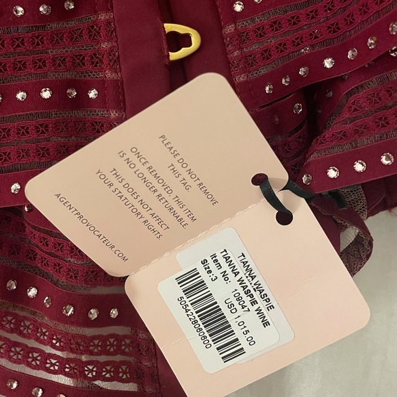 AGENT PROVOCATEUR STUNNING CRYSTAL 3 PIECE LINGERIE SET - Picture 3 of 5